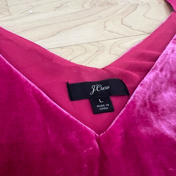 J Crew Velvet 💕 Pink Ribbon Tank Size Large - Picture 5 of 5